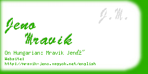 jeno mravik business card